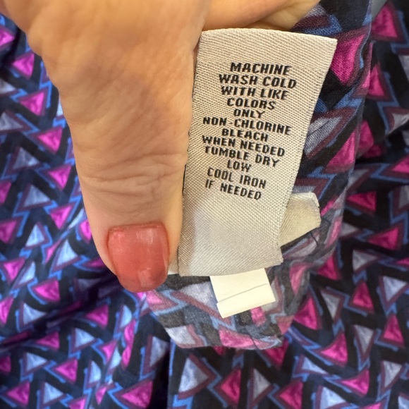 Catherine's Multicolor Button Down 3/4 Sleeves Top Plus 1X #Y - Picture 7 of 8